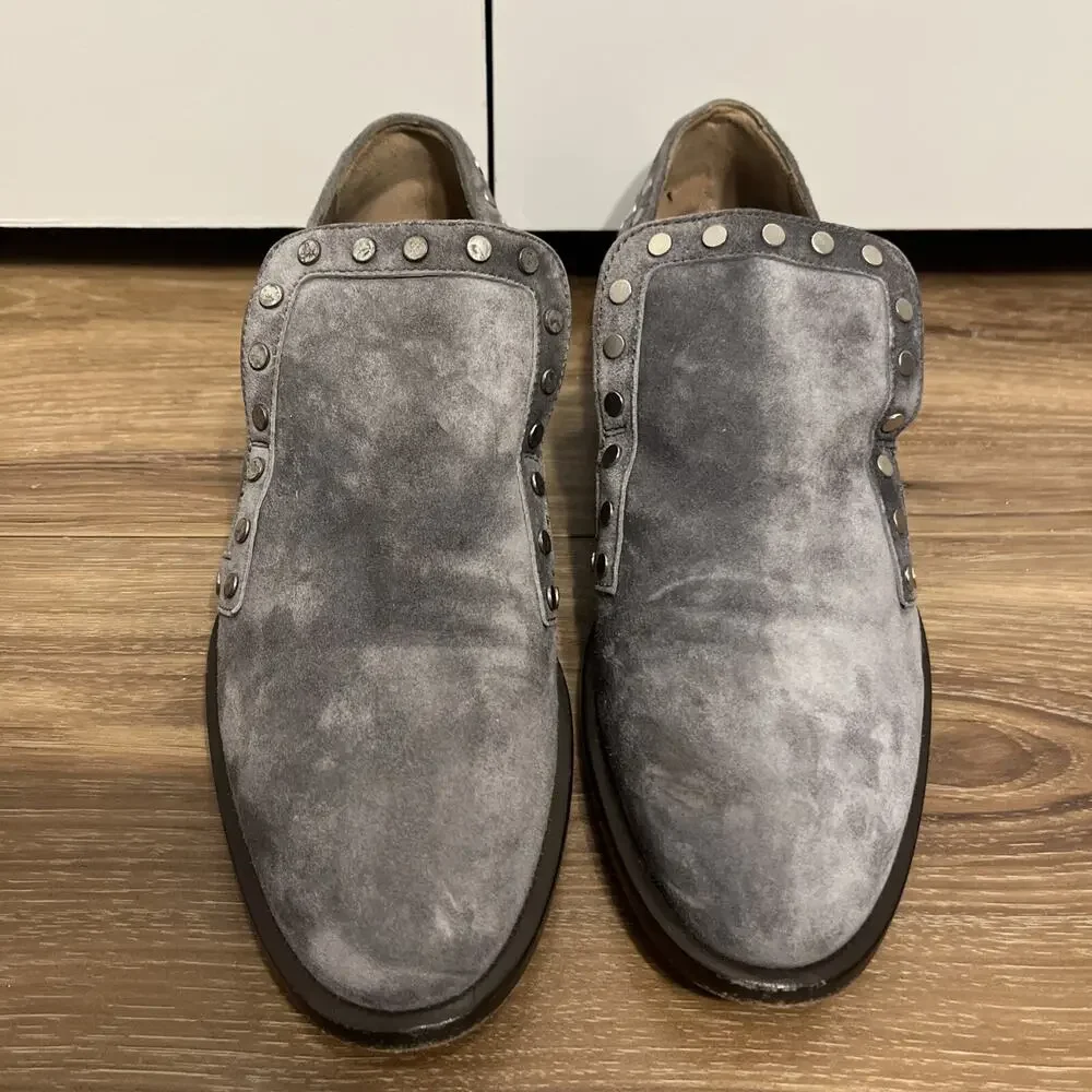 Laurence Dacade Paris Womens Gray Slip-On Studded Loafer Flats Size EU 36
